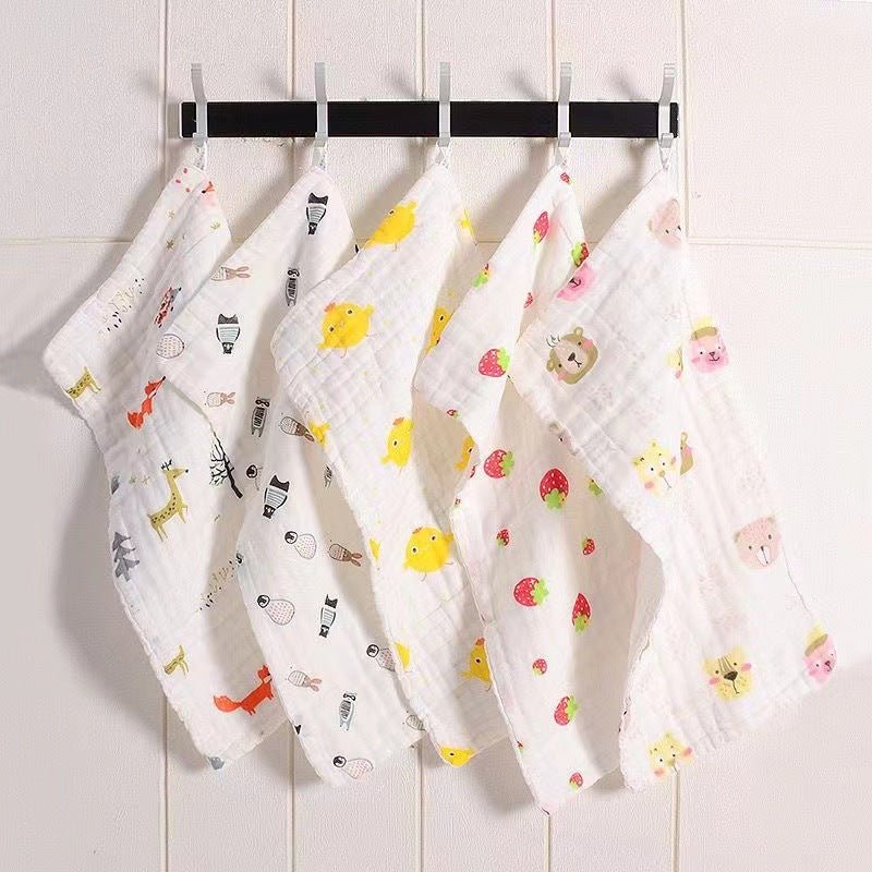 Soft 100% cotton six-layer gauze cloth for babies and kids, featuring a breathable, lightweight design perfect for gentle skin.