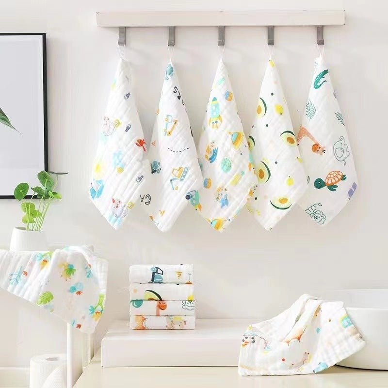 Soft 100% cotton six-layer gauze cloth for babies and kids, showcasing breathable and gentle fabric suitable for sensitive skin.