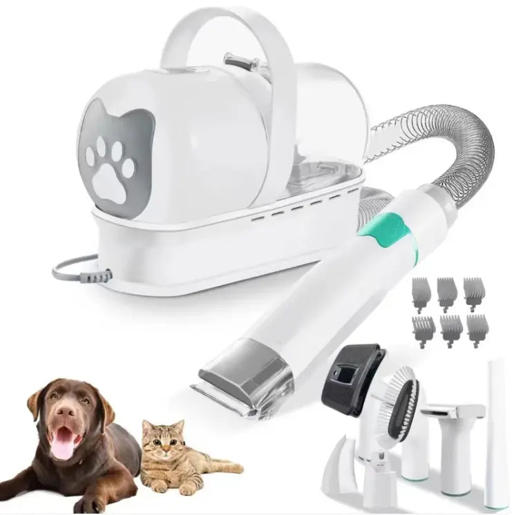 My Store 7-in-1 pet grooming device with multiple attachments for trimming, brushing, and grooming pets.