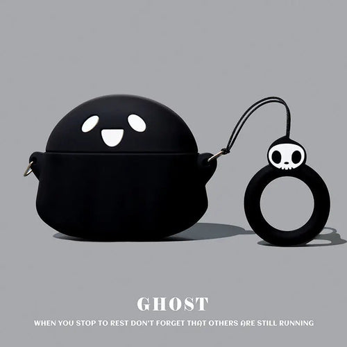 Black protective case cover for AirPods Pro 2 and AirPods 3, made of durable silicone for secure fit and protection.