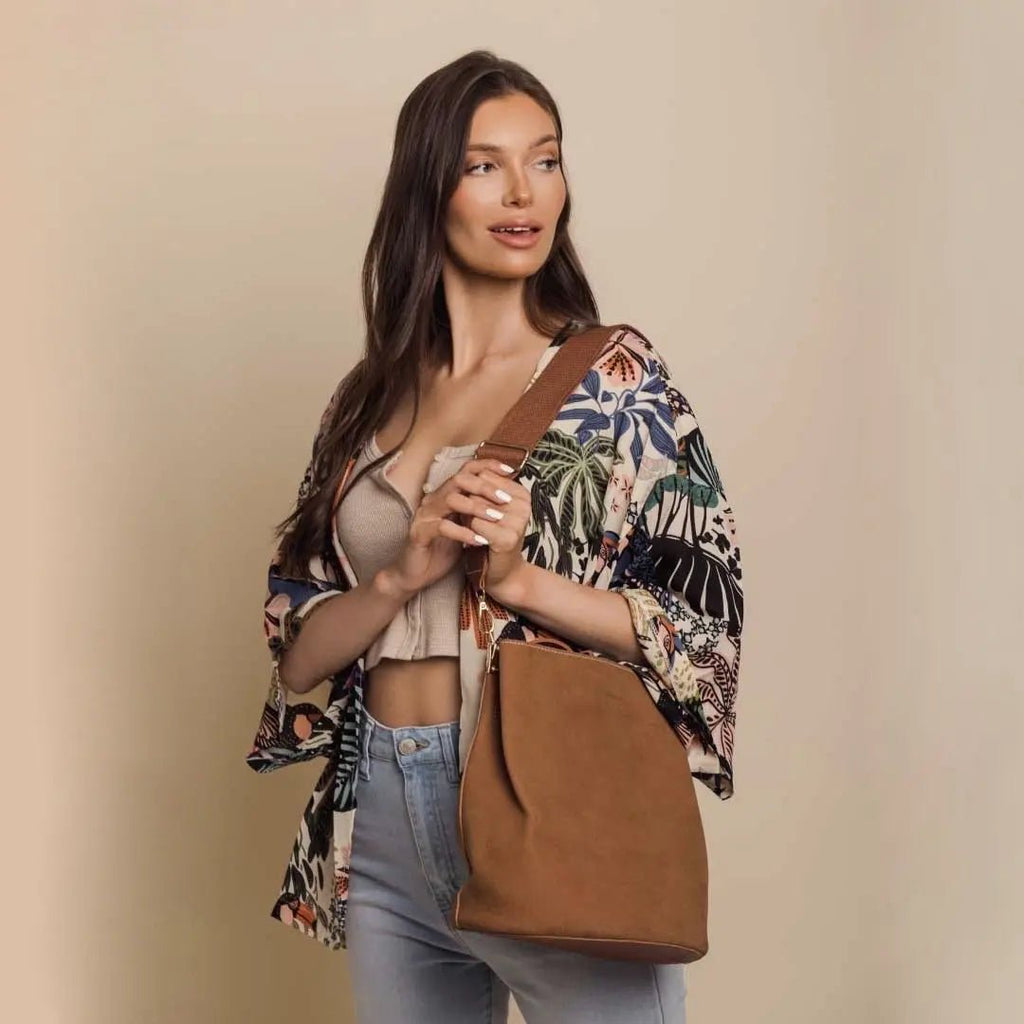 Brown Blake shoulder bag by My Store with adjustable strap, front flap, and stylish design for everyday use.