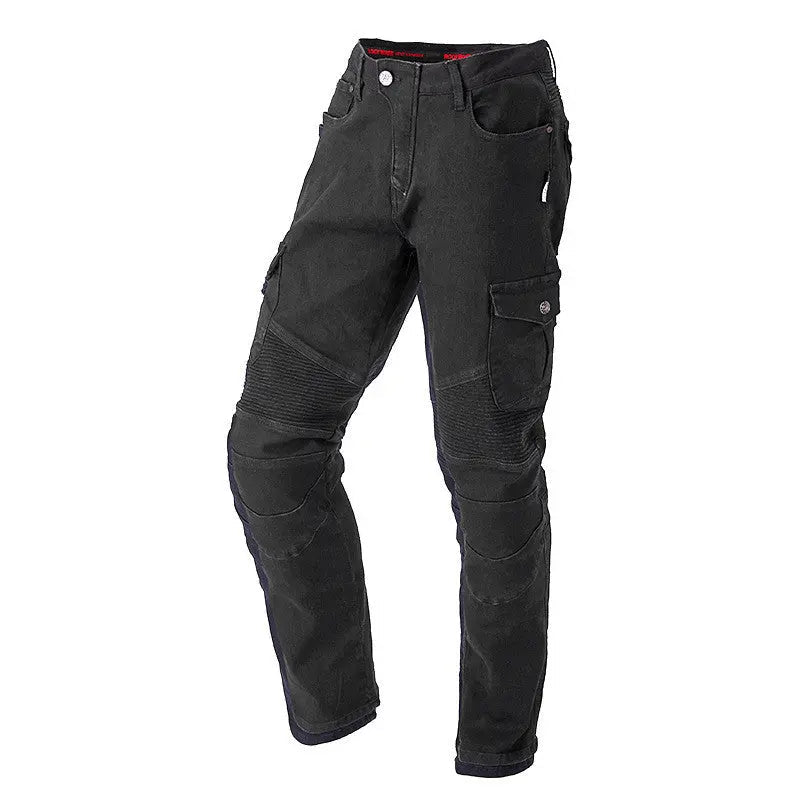 Camouflage jeans with a racing belt protector, featuring a stylish camouflage pattern and protective belt detail.