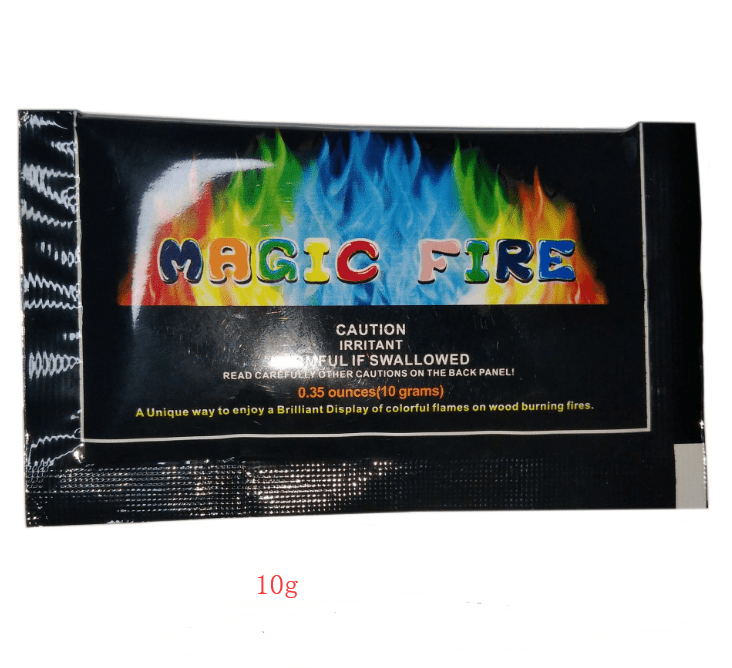Vibrant colored flame powder in a 25g pack, ideal for parties and events, shown in a close-up image.