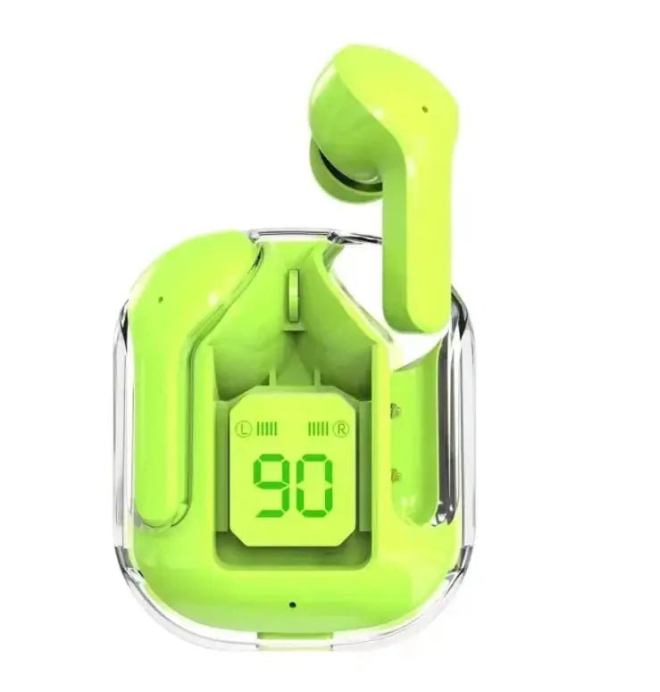 Colorful Sound wireless Bluetooth earbuds with noise canceling, shown as a pair in vibrant colors.