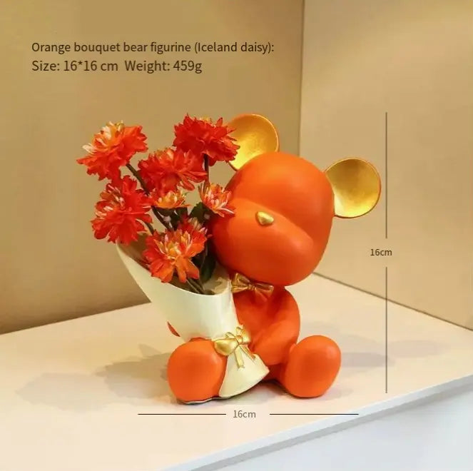Small creative mini bear ornament with detailed features, ideal for decorative displays or gift embellishments.