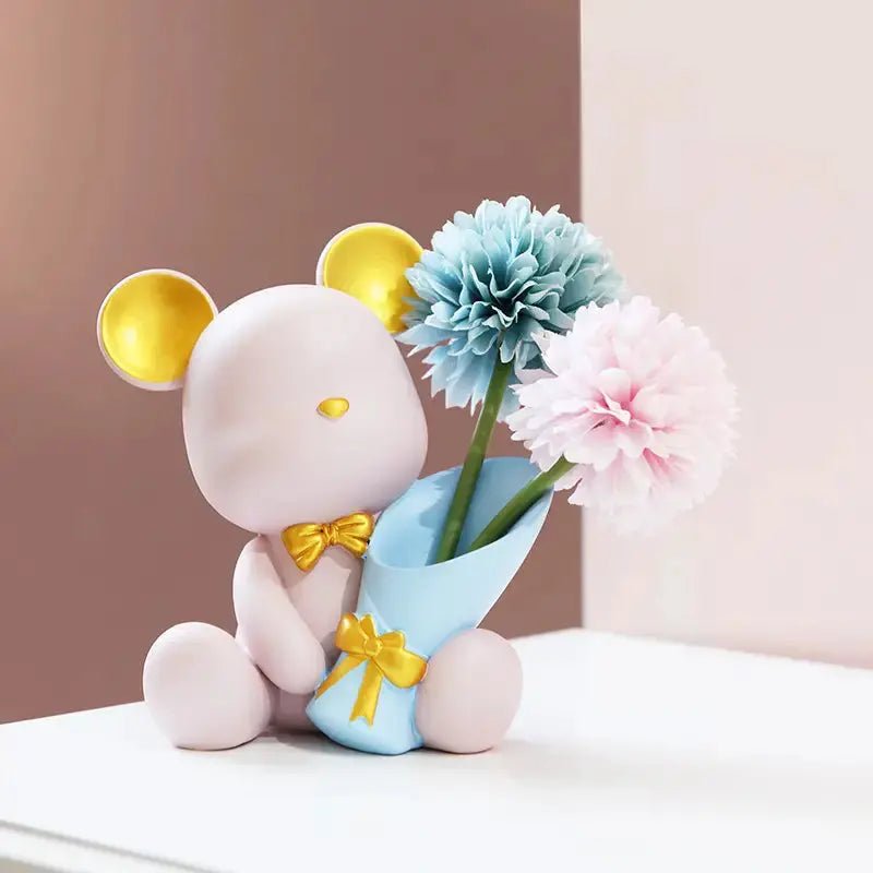 Small creative mini bear ornament with detailed features, perfect for decorative display or gift decoration.