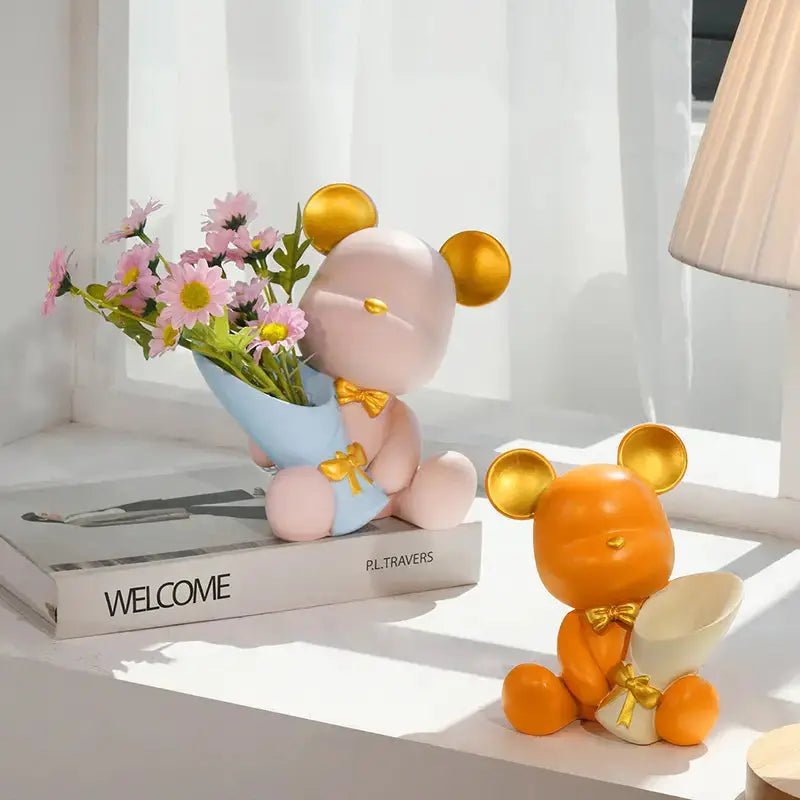 Cute Creative Mini Bear Ornament featuring a small, detailed bear design in various colors, perfect for decorative purposes.