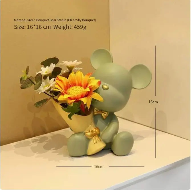Miniature creative bear ornament featuring a cute design, ideal for decorative displays or holiday decor.
