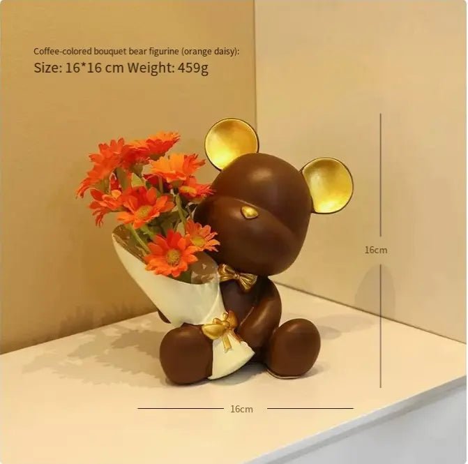 Small plush Creative Mini Bear Ornament with cute facial features, ideal for decorative display or gift embellishments.