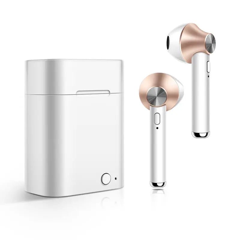 My Store D012 TWS wireless Bluetooth earbuds with charging case, black in-ear design with charging port and compact storage case.