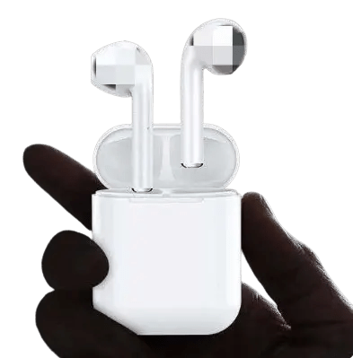 D012 TWS wireless Bluetooth earbuds with charging case, compact design, black color, and in-ear style for portable listening.