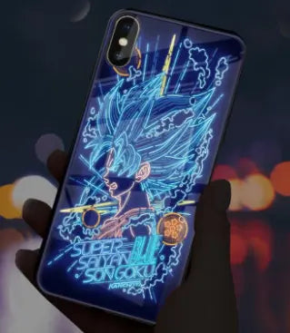 Dragon Ball Z phone case with sound control and light features, featuring character graphics and vibrant design.