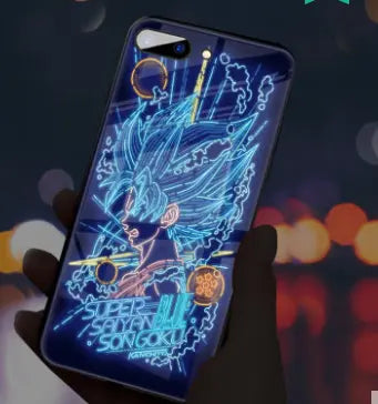 Dragon Ball Z phone case with sound control and light effects, featuring character artwork and protective design.
