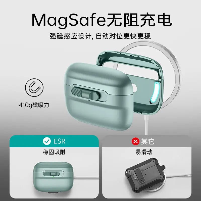 ESR magnetic earphone case for AirPods Pro 1st and 2nd generation, featuring a compact, protective design in black.