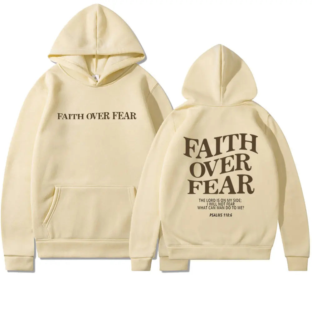 Faith Over Fear hoodie from My Store, featuring a comfortable fit and bold graphic design on soft fabric.