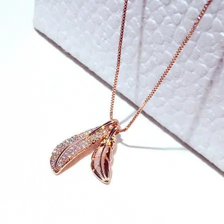 Korean style leaf pendant choker necklace with delicate chain and fashionable design, perfect for trendy accessories.