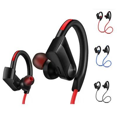 Wireless K98 Sports Bluetooth Earphones by My Store with in-ear design and adjustable ear hooks for active use.