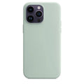 Liquid silicone case for iPhone 14 Pro Max with MagSafe, soft-touch, flexible protective cover, in a sleek design.