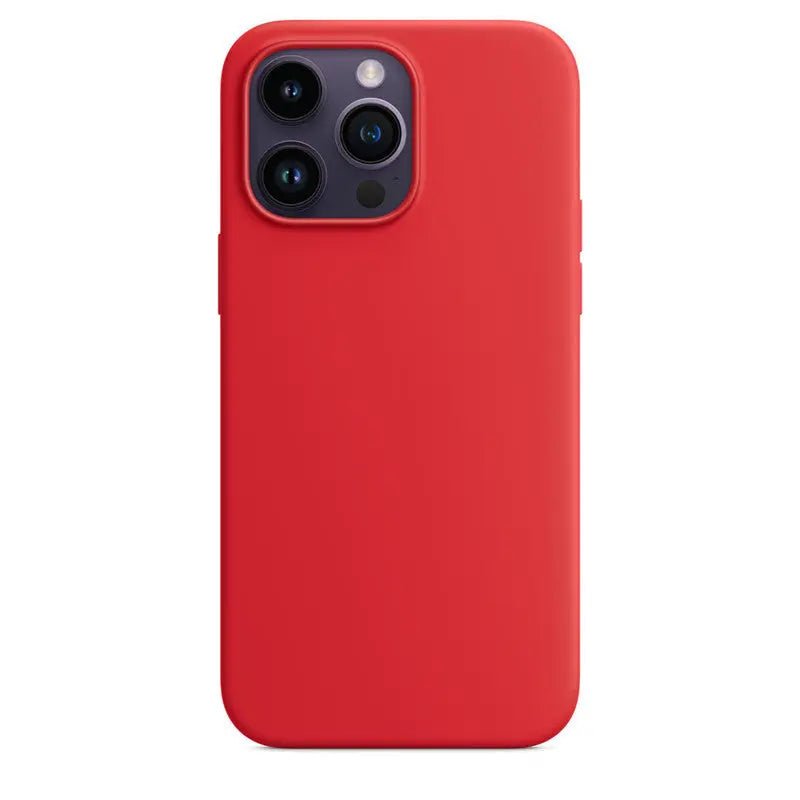 Liquid silicone case for iPhone 14 Pro Max with MagSafe, featuring a soft, durable design and precise cutouts for easy access.