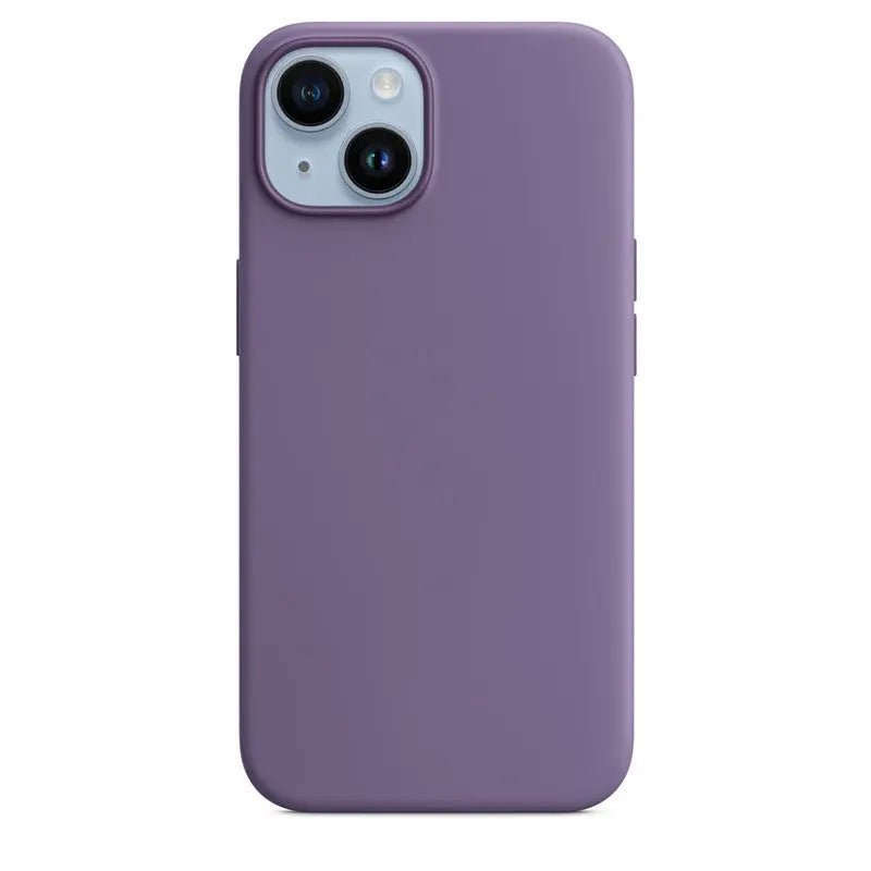 Liquid silicone case for iPhone 14 Pro Max with MagSafe, soft-touch material, flexible fit, and precise cutouts, in a sleek design.