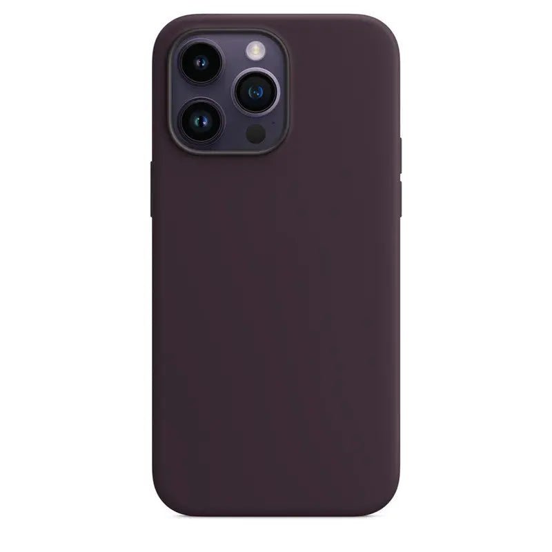 Liquid silicone case for iPhone 14 Pro Max with MagSafe, in a soft, flexible material, providing protection and easy magnetic attachment.