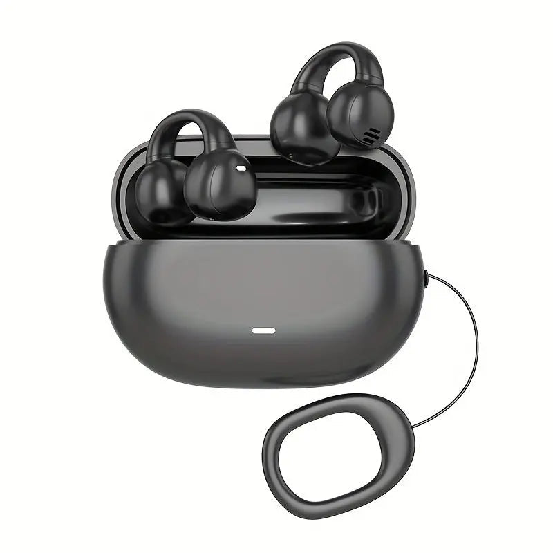 M55 Bone Conduction Bluetooth Earphones for sports, showing sleek design and open-ear fit for active listening during exercise