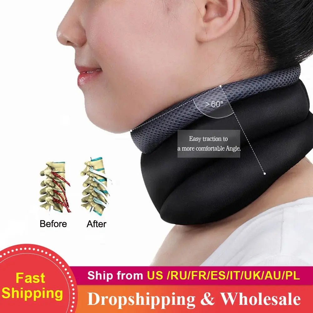 Magnetic neck support strap for cervical correction, featuring adjustable straps and magnetic therapy elements for neck pain relief.