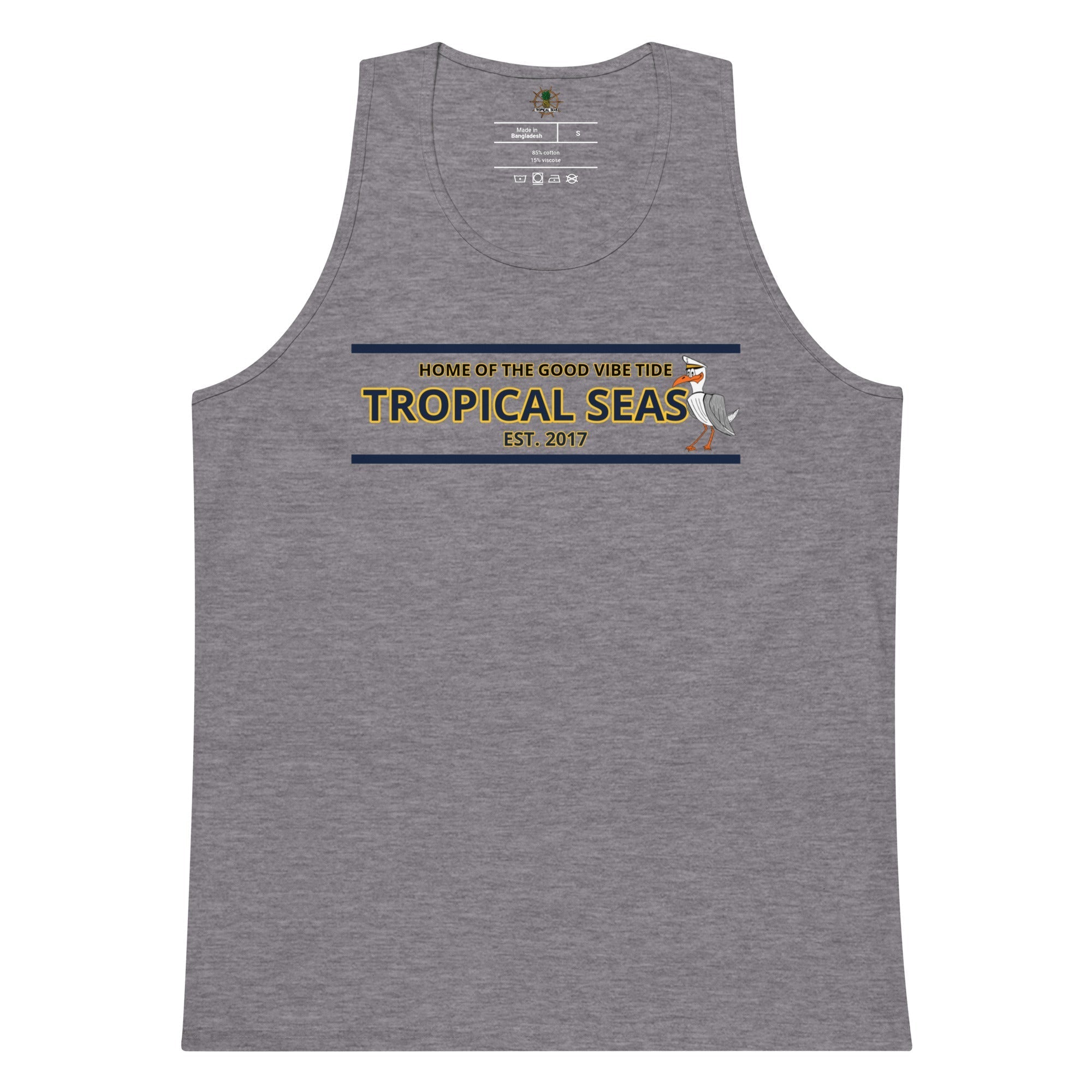 Men’s premium high-flying sailor tank top with nautical print and sleeveless design, made from lightweight fabric for casual wear.