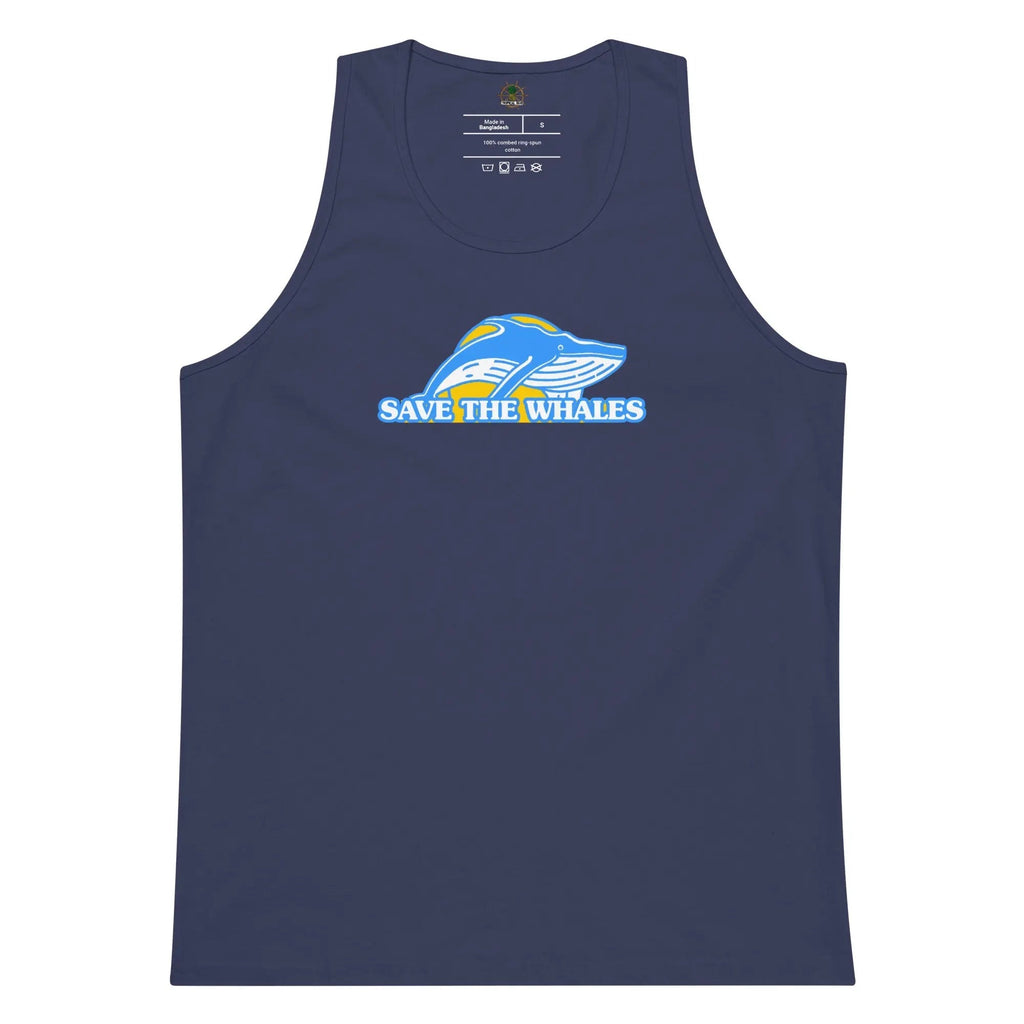 Men's premium Save the Whales tank top from My Store, featuring a whale graphic and comfortable sleeveless design.