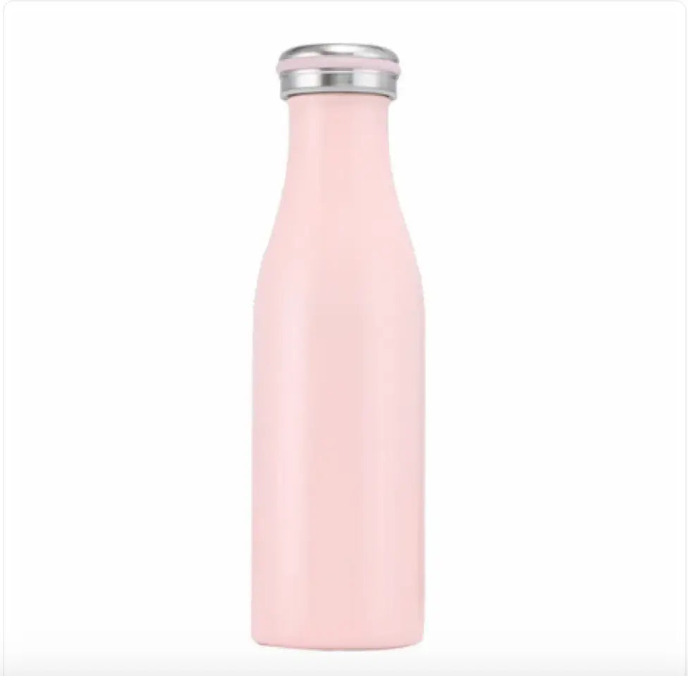 Stainless steel milk vacuum bottle from My Store with a sleek design and secure lid for keeping beverages cold or hot.