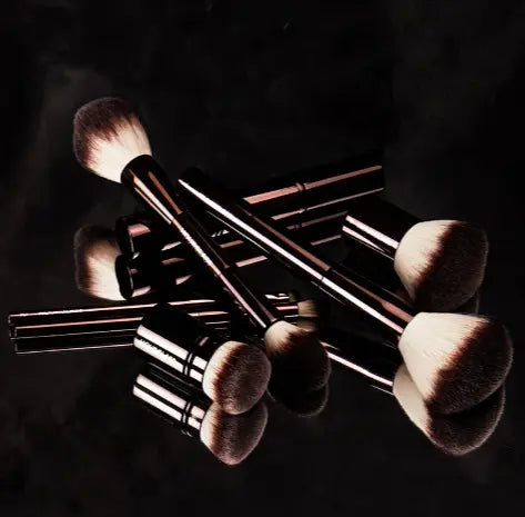 Set of multifunctional makeup brushes from My Store with various brush heads for face and eye makeup application.