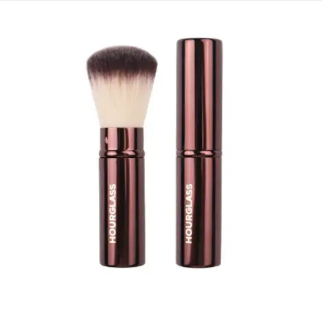 Multifunctional makeup brush set with various brushes for face and eyes, designed for professional makeup application.