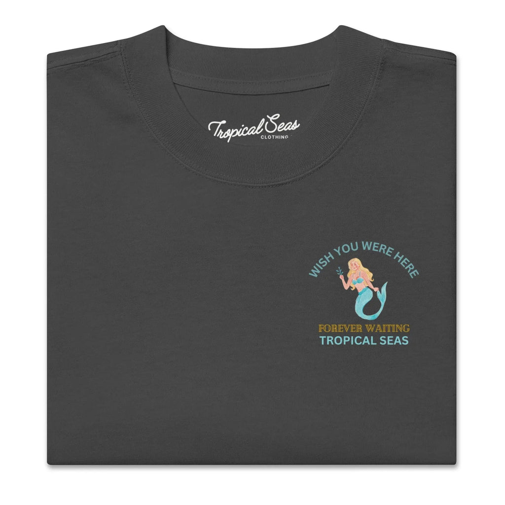 Oversized Waiting Mermaid Faded T-shirt from My Store, featuring a relaxed fit and vintage-inspired mermaid graphic design.