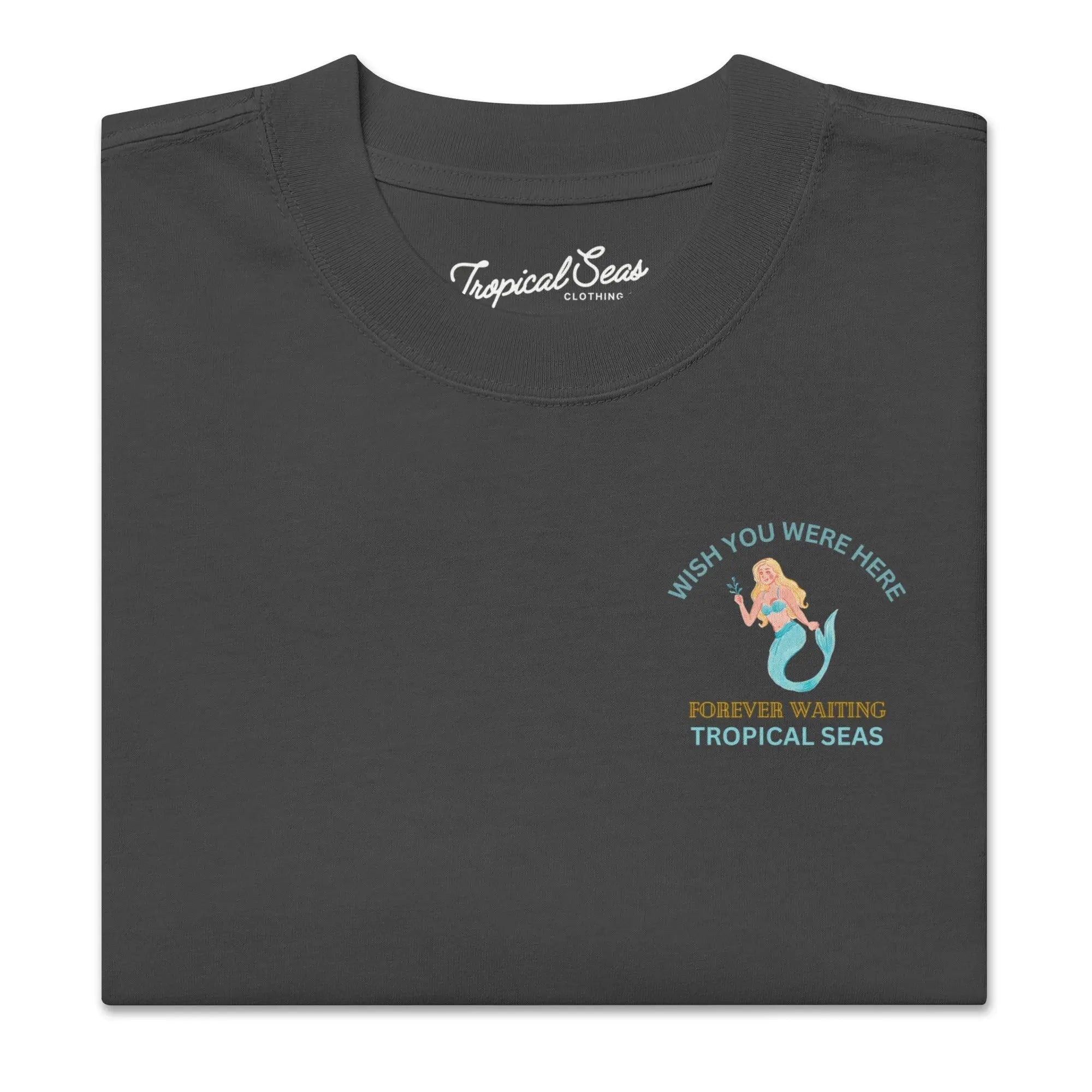 Oversized Waiting Mermaid Faded T-shirt from My Store, featuring a relaxed fit and vintage-inspired mermaid graphic design.