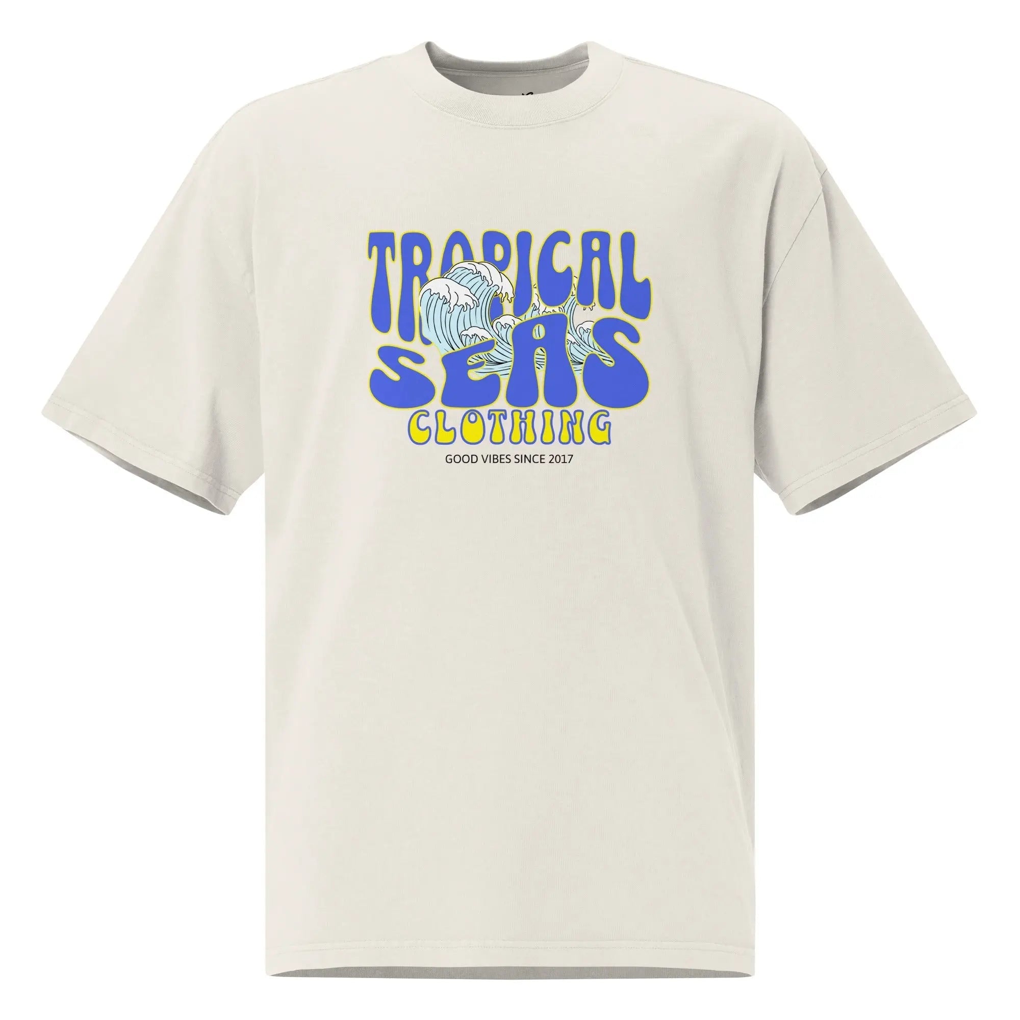 Oversized Wild Tropical Seas faded t-shirt featuring colorful tropical print and relaxed fit, casual style from My Store.