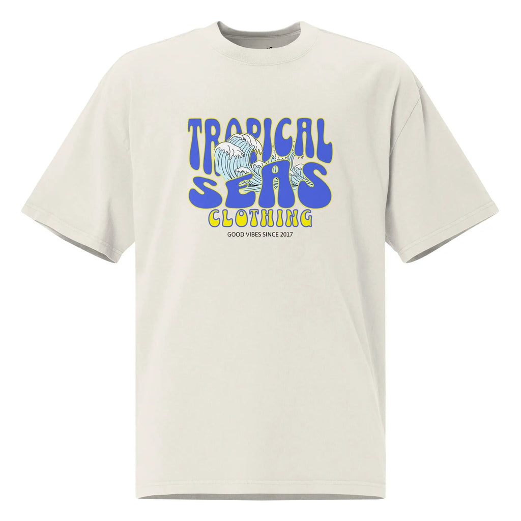 Oversized Wild Tropical Seas faded t-shirt with tropical print, casual fit, and soft fabric, designed by My Store.
