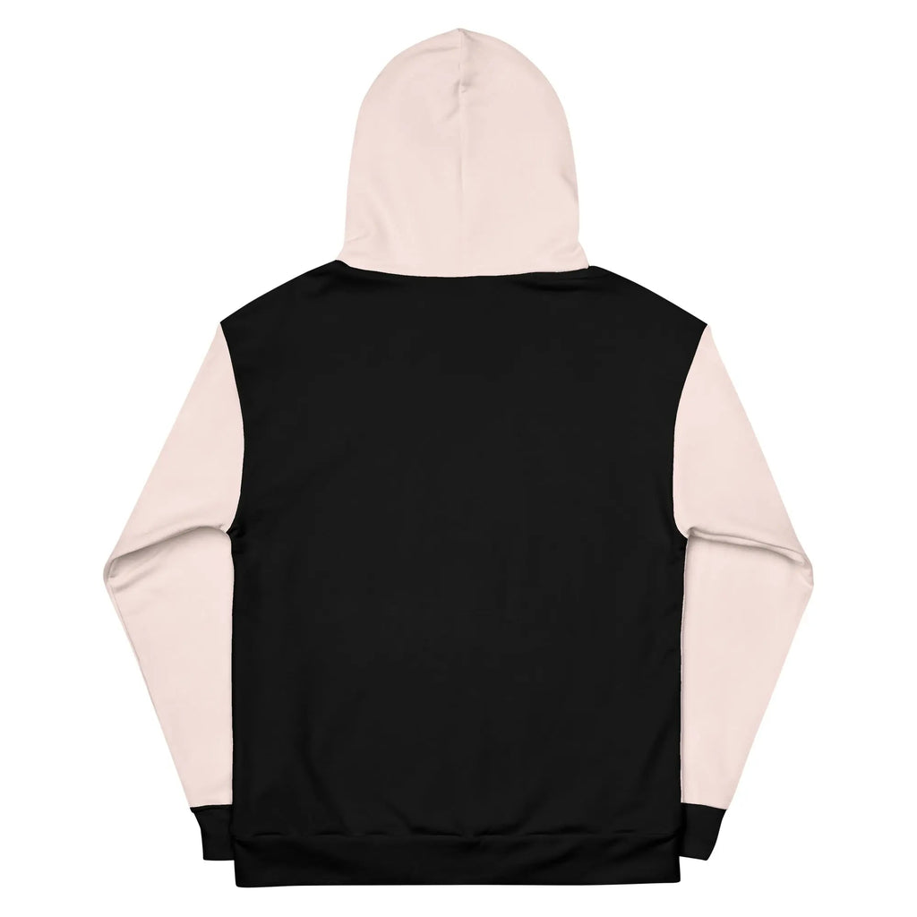 Pink Sand Two-Toned Tropical Seas hoodie with tropical sea print, featuring pink and blue colors, casual and comfortable style.