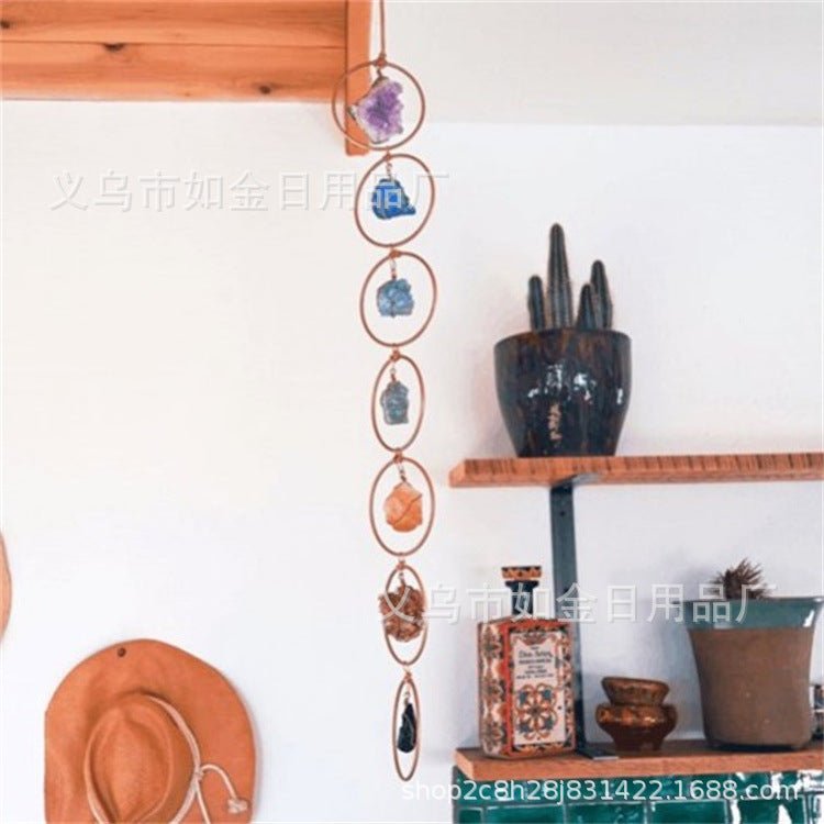 Raw Crystal 7 Gemstone Wall Decor by My Store showing natural, unpolished gemstones arranged for decorative display.