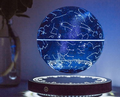 Levitating constellation moon lamp from My Store features a rotating, levitating design with celestial star patterns.