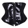 Sexy short PU leather waist clip corset for women, featuring a fitted design with adjustable straps and front closure.