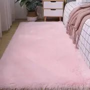 Soft square plush rug and decorative throw blanket, 47x63 inches, featuring a cozy, plush texture and stylish design.