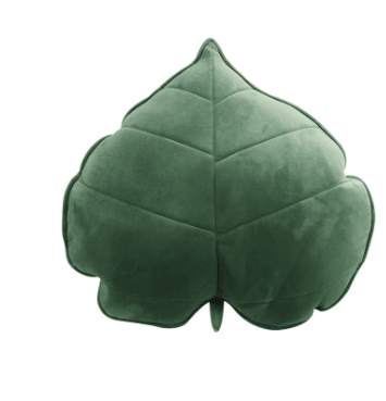 Leaf-shaped decorative pillow in solid color, perfect for home decor, by My Store. Soft fabric with detailed leaf design.