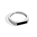 Sterling silver black ring featuring a cool wind-inspired design, showcasing intricate details and a sleek, modern style.