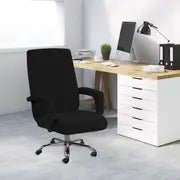 Stretchable non-slip chair cover for home office, made of durable fabric, fits standard chairs, enhances protection and style.