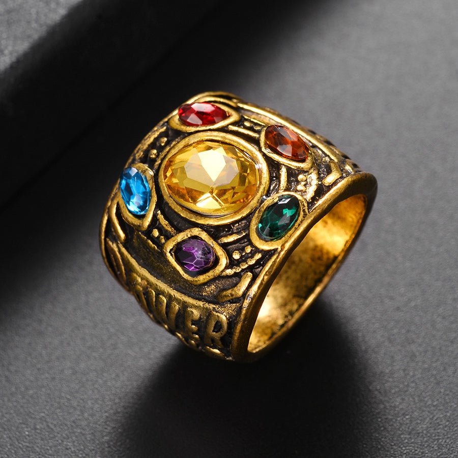 Creative Thanos Ring with detailed design, featuring the iconic Infinity Gauntlet motif, perfect for Marvel fans.