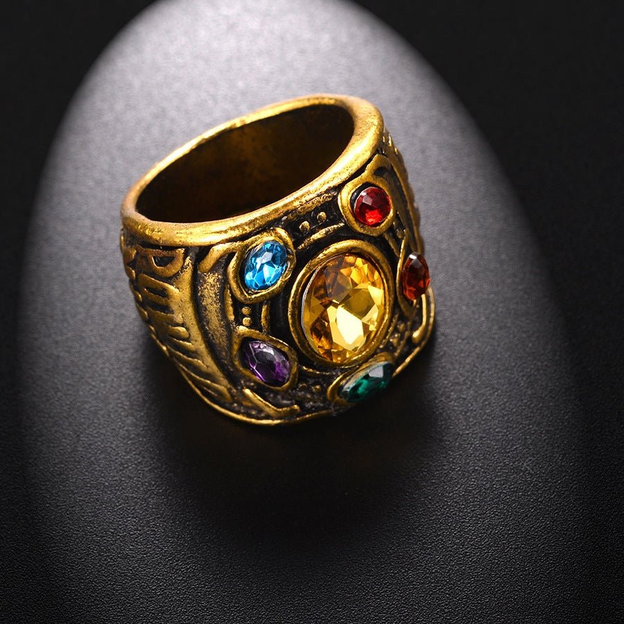 Creative Thanos ring with detailed design, featuring a unique Marvel-inspired style, perfect for fans and collectors.