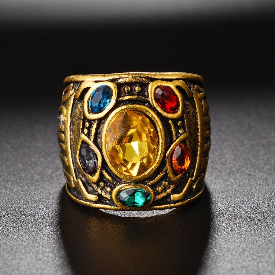 Creative Thanos ring with intricate design, featuring detailed Marvel-inspired artwork, perfect for fans and collectors.
