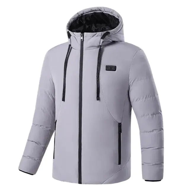 USB heated winter jacket from My Store, showing the jacket with built-in heating elements and USB port for warmth.