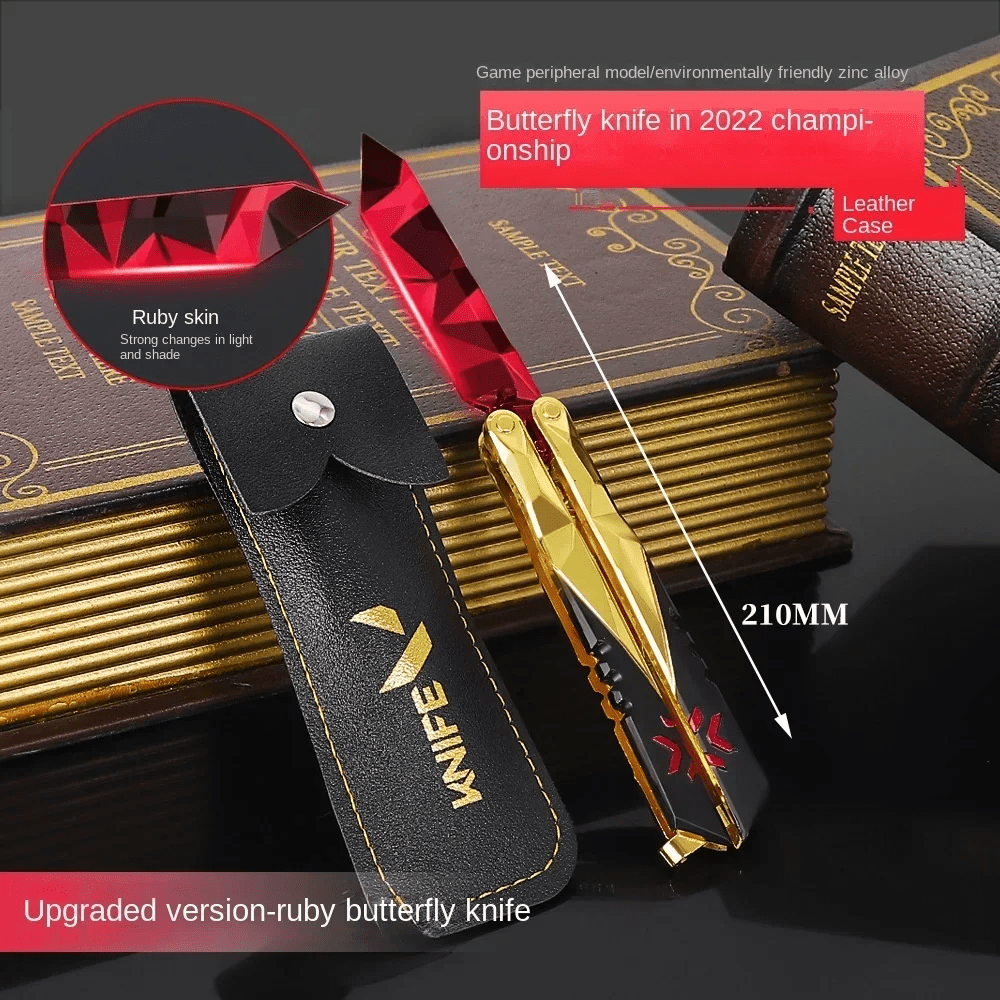 Valorant 2022 Edition Champions butterfly knife model with detailed blade and handle, designed for display or collection.