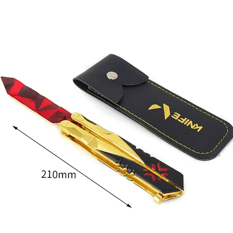 Valorant 2022 Edition Champions butterfly knife model with detailed blade and handle featuring Valorant branding and intricate design.